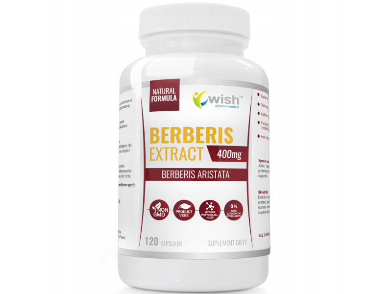 

Берберин, Барбарис индийский (Berberis aristata), 5: 1 400mg, 120 caps, Wish