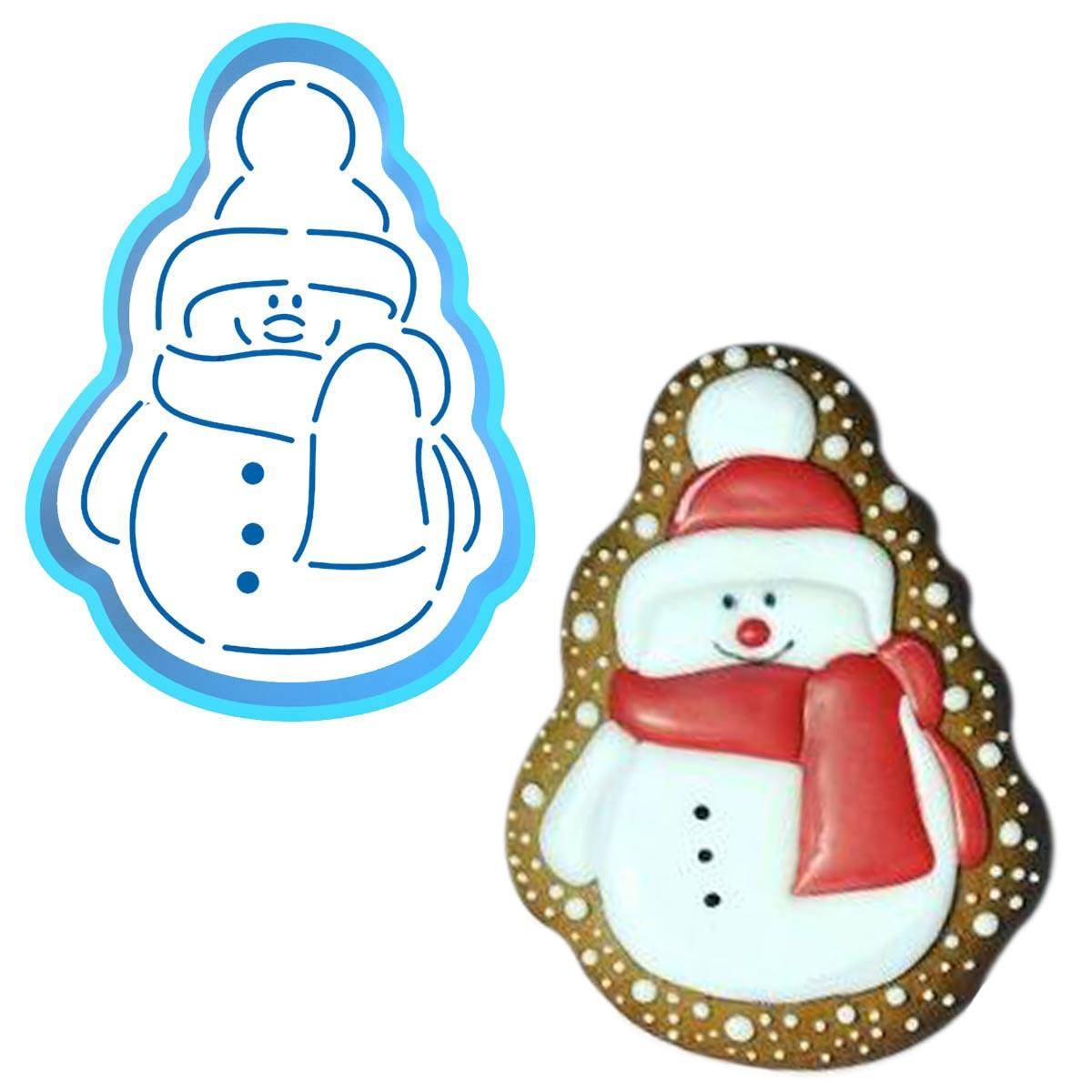 

Снеговик-2 вырубка с трафаретом 11*8 см (TR-2)