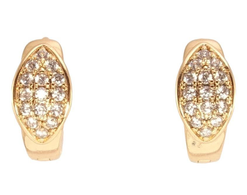 

Серьги Xuping Позолота 18K колечки "Овалы с инкрустацией цирконием"