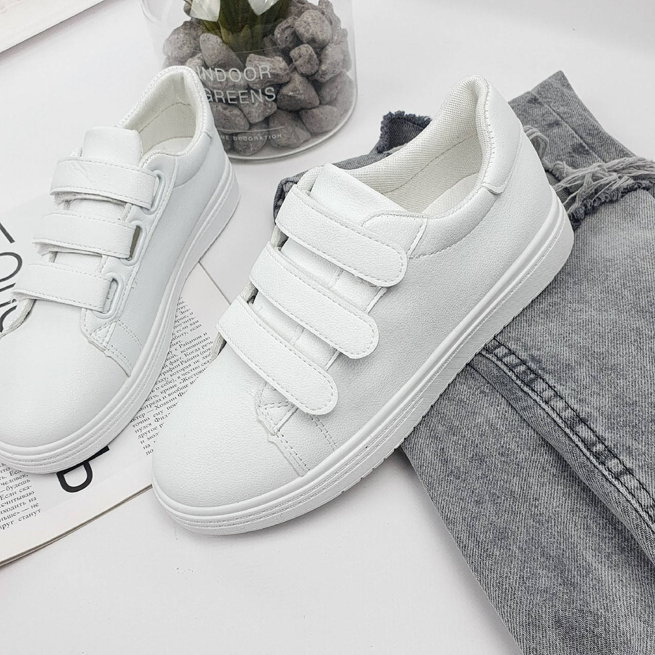 

Женские кеды на липучках белые ( Жіночі кеди на липучках білі), Белый