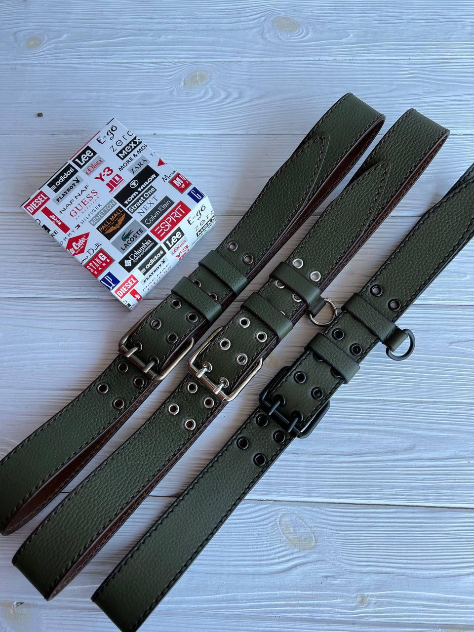 

Ремень портупея кожаная для охотников, военных и туристов, Хаки