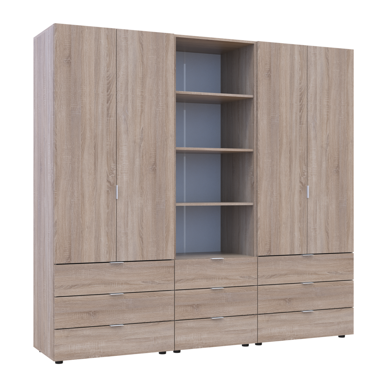 Шафа для одягу Doros Гелар Дуб сонома 2+2ДСП з пеналом 215х49.5х203.4 (42005183) 6