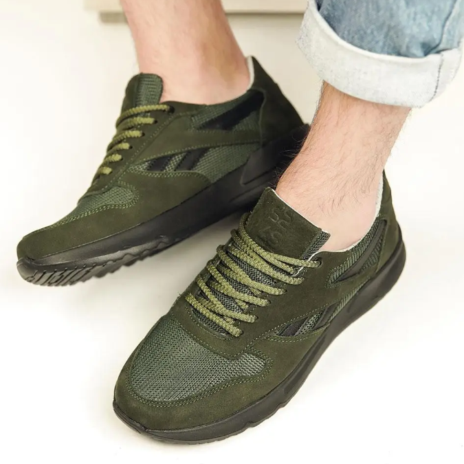 

Кроссовки тактические летние ЗСУ мужские военные сетка хаки зелёные кожа кроссы армейские милитари на лето