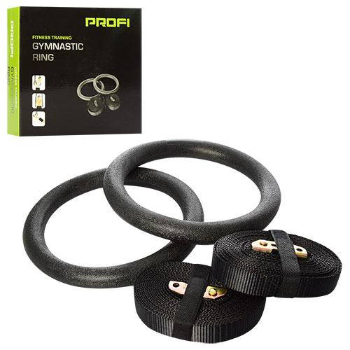 

Кольца гимнастические для кроссфита/гимнастики и шведской стенки с регулировкой пластмассовые Profi (MS 1553)