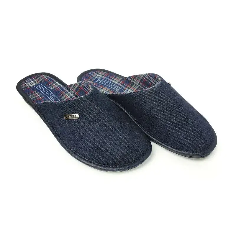 

Женские домашние тапочки Белста джинсовые закрытые в клетку 1-71 38 (24 см), Синий