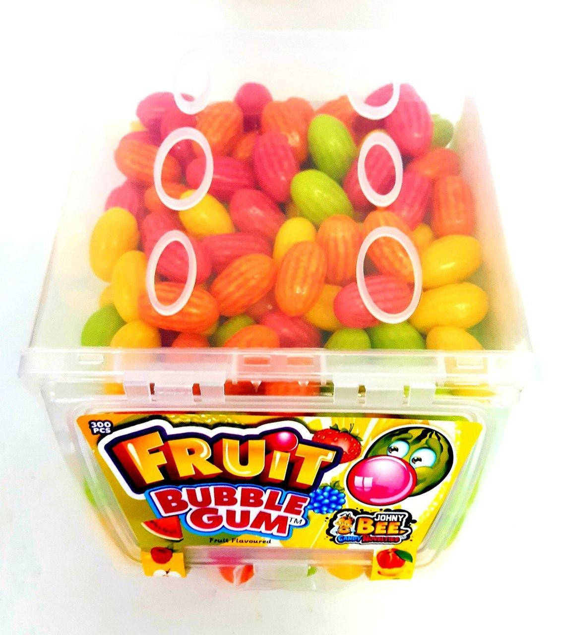 

Жевательная резинка JOHNY BEE Fruit Bubble GUM РАЗНОЦВЕТНЫЕ ФРУКТЫ 300 шт