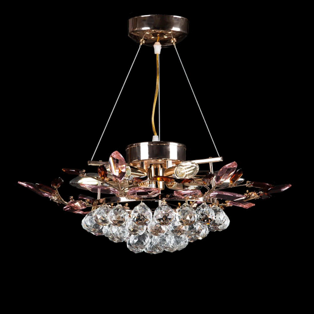 

Хрустальная люстра на цепи СветМира на 7 лампочек VL-L9059/6+1P PK+BR