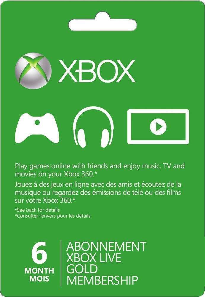 

Карта оплаты Xbox Live Gold - 6 месяцев для Xbox 360/One/Series