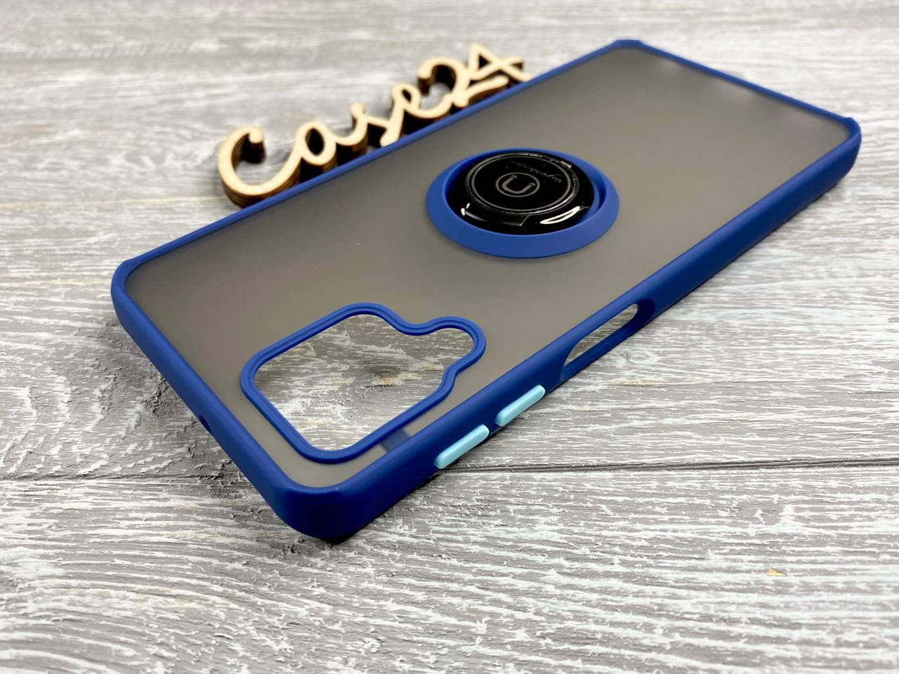 

TPU чехол накладка Matte Ring Magnit для Samsung Galaxy A22 (8 цветов) синий