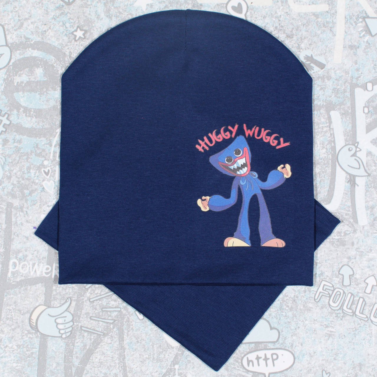 

Шапка на Мальчика Huggy Wuggy - Комплект синий 52-56