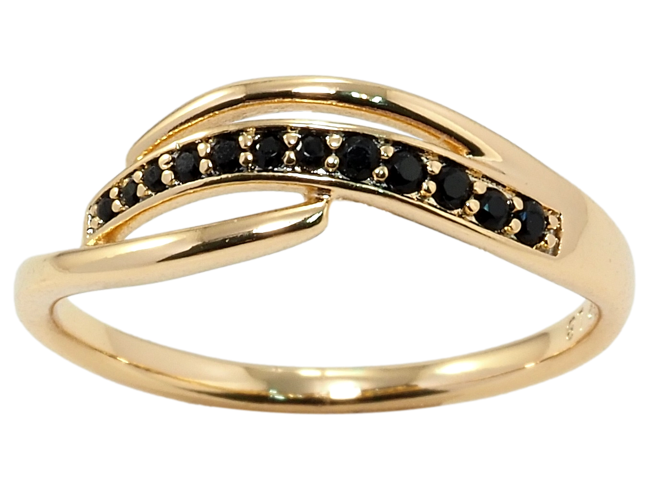 

Кольцо Xuping Позолота 18K "Орнамент с черным цирконием" р.,16.5,17,18,18.5