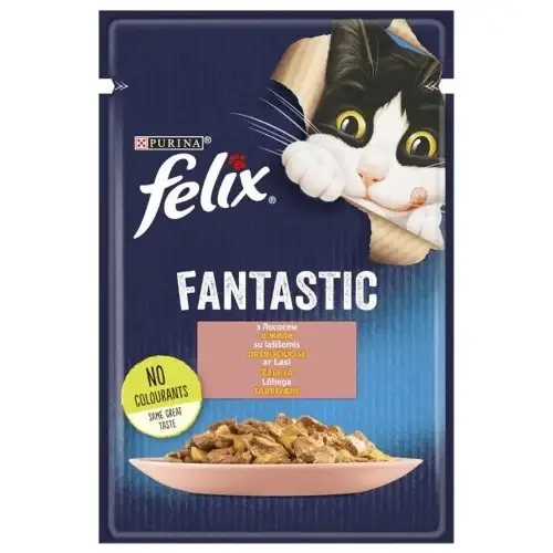 

Влажный корм Purina Felix Fantastic для кошек, с лососем, 85 г