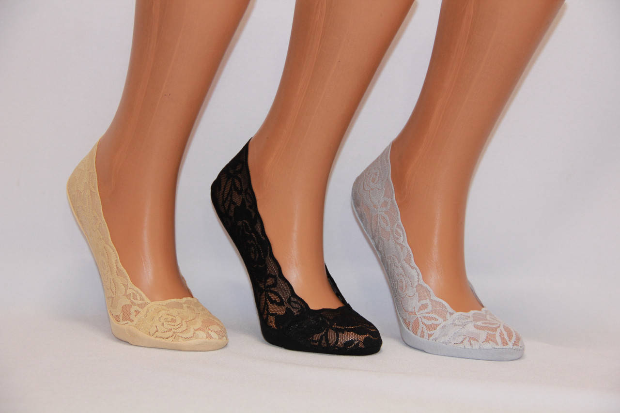 

Следы женские ажурные с силиконом ФЕННА CH-84 36-41 асорті