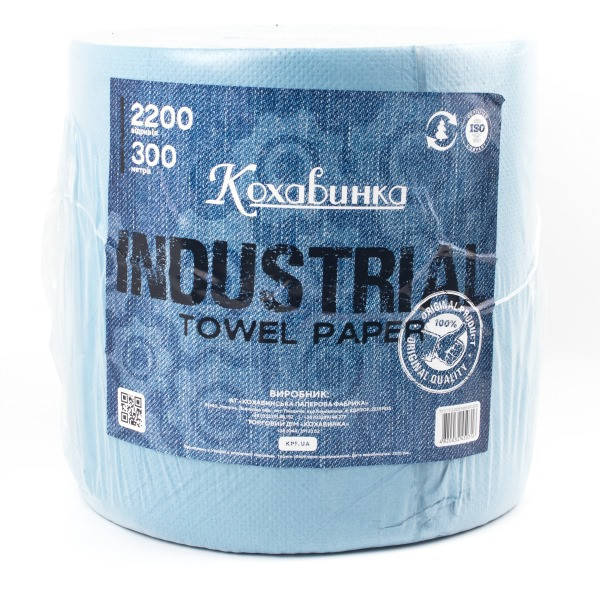 

Полотенца рулонные, синие, 300 метров (1 рул./уп.), Размер лист.: 28x27см "ТМ Кохавинка", Синий