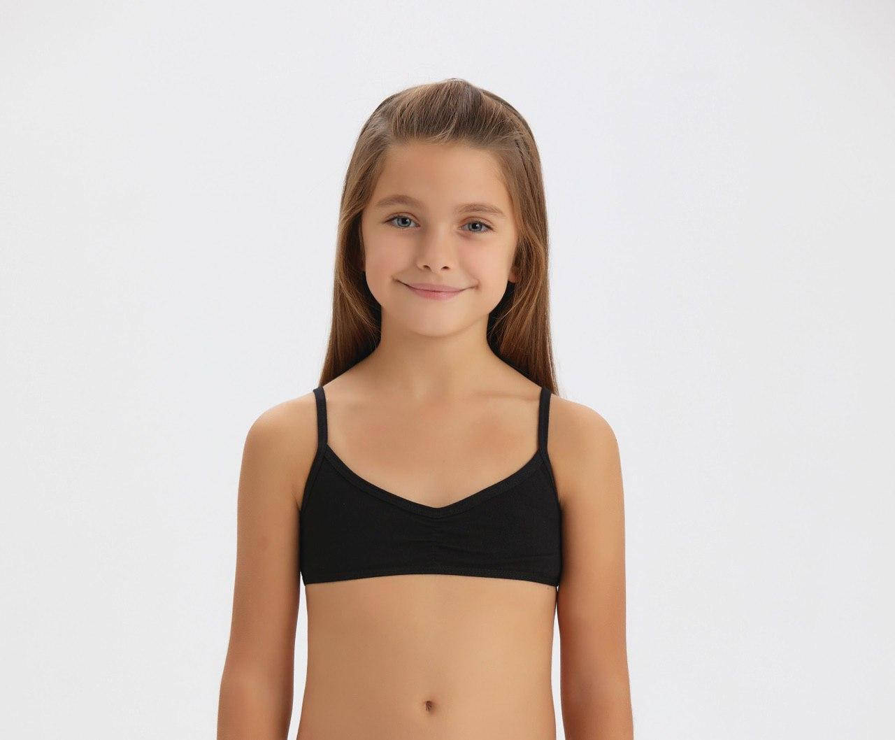 

Топ для девочек Baykar черный детский подростковый топик нательный Байкар хлопковый на тонких бретелях 4407 5-146-152 см, Черный