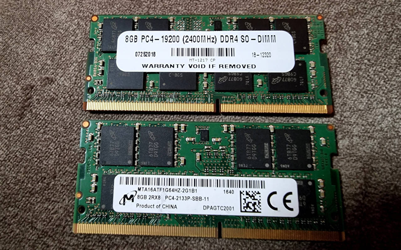 

Быстрая память для ноутбуков DDR4 8GB 2400 2133 Micron и др