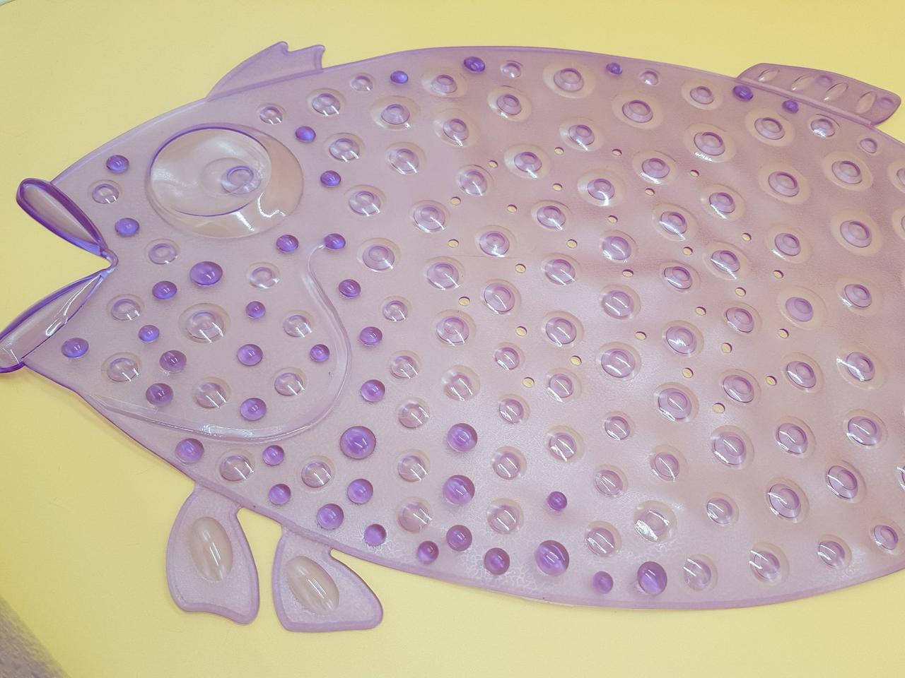 

Силиконовый коврик в ванну прозрачный "Морская рыбка" 73х39см.