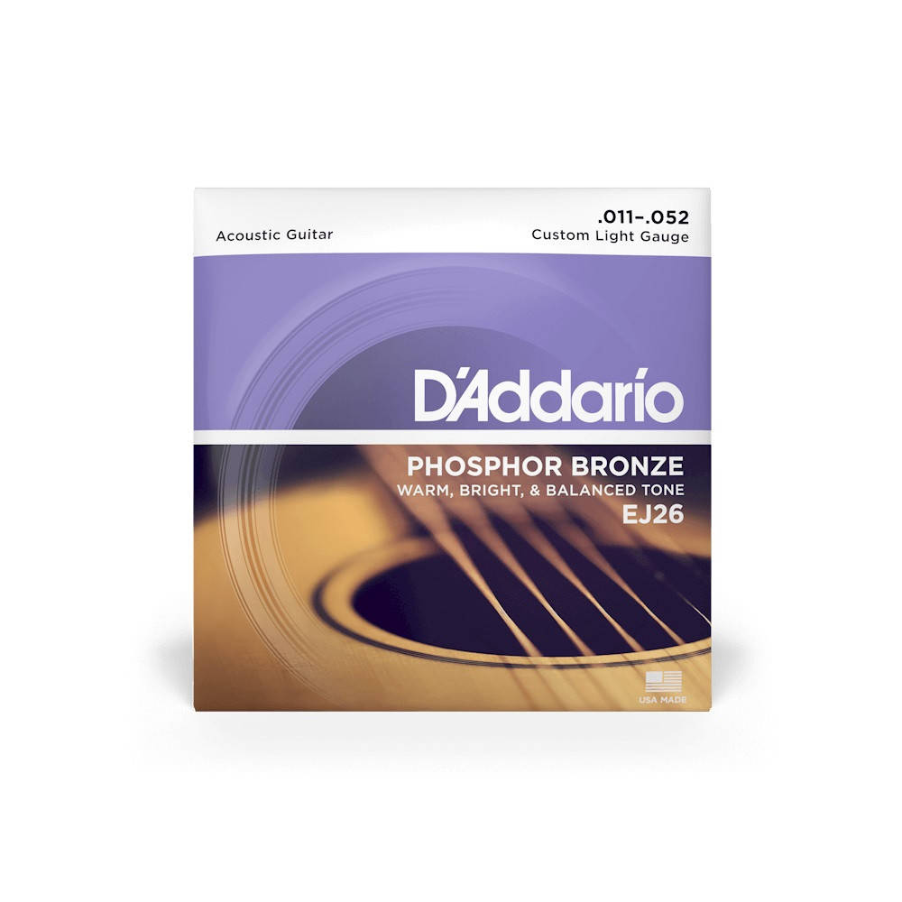 

D`ADDARIO EJ26 Phosphor Bronze Струни для акустичної гітари .011-.052