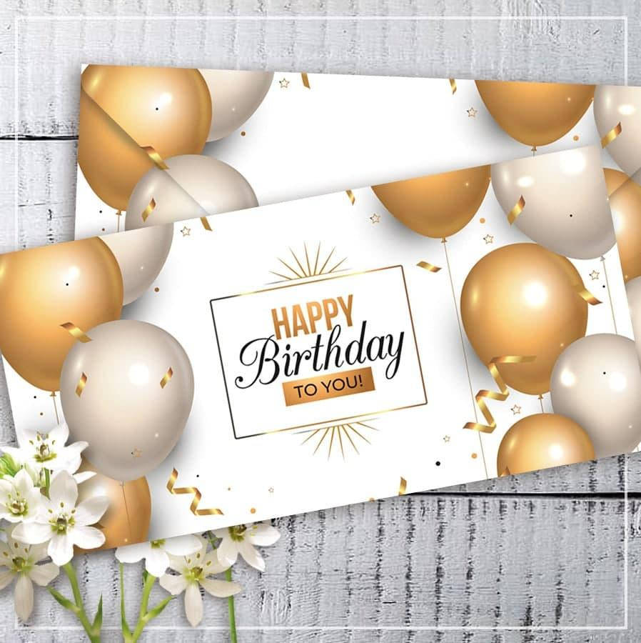 

Конверт для денег "Happy birthday" белый