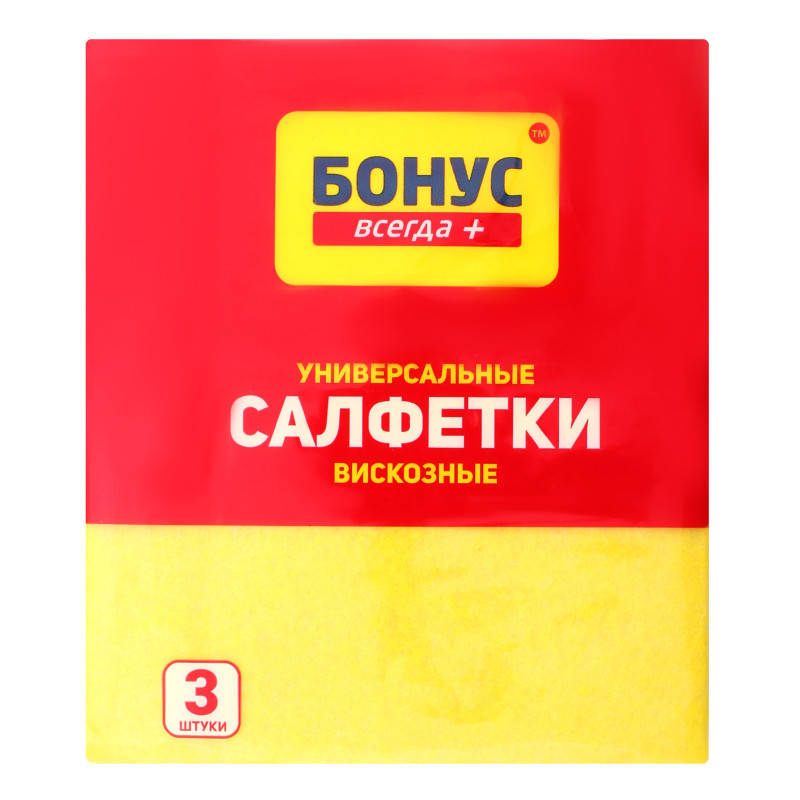 

Серветки Бонус віскозні 3 шт