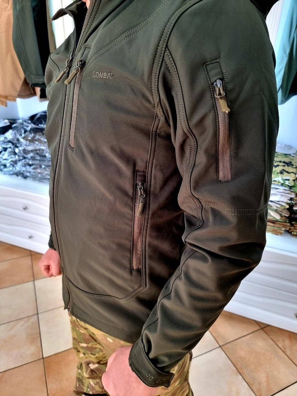 

Куртка тактическая COMBAT (Турция) цвет Олива SoftShell, Оливковый