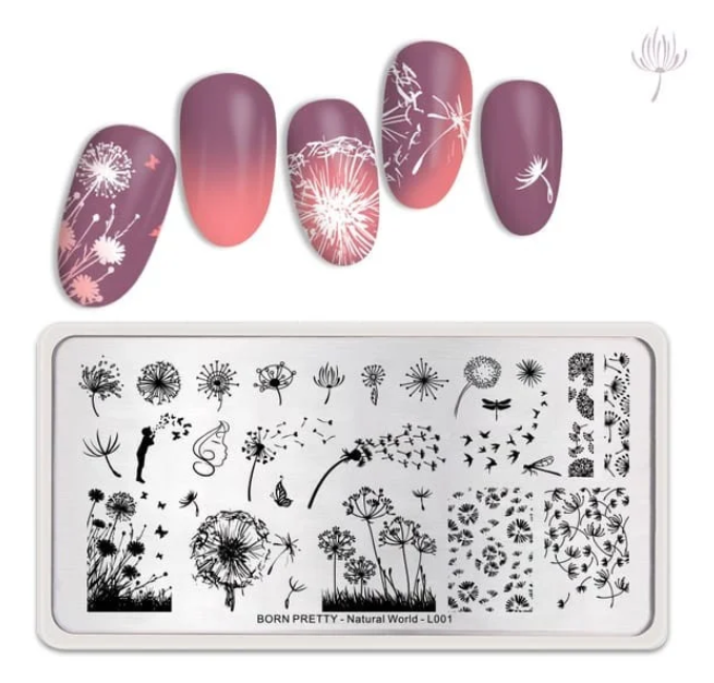 

Пластина для стемпинга одуванчики Born Pretty(Борн прети) Natural World L001