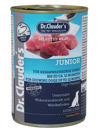 

Влажный корм для щенков Dr.Clauder s Selected Meat Junior 400 г.