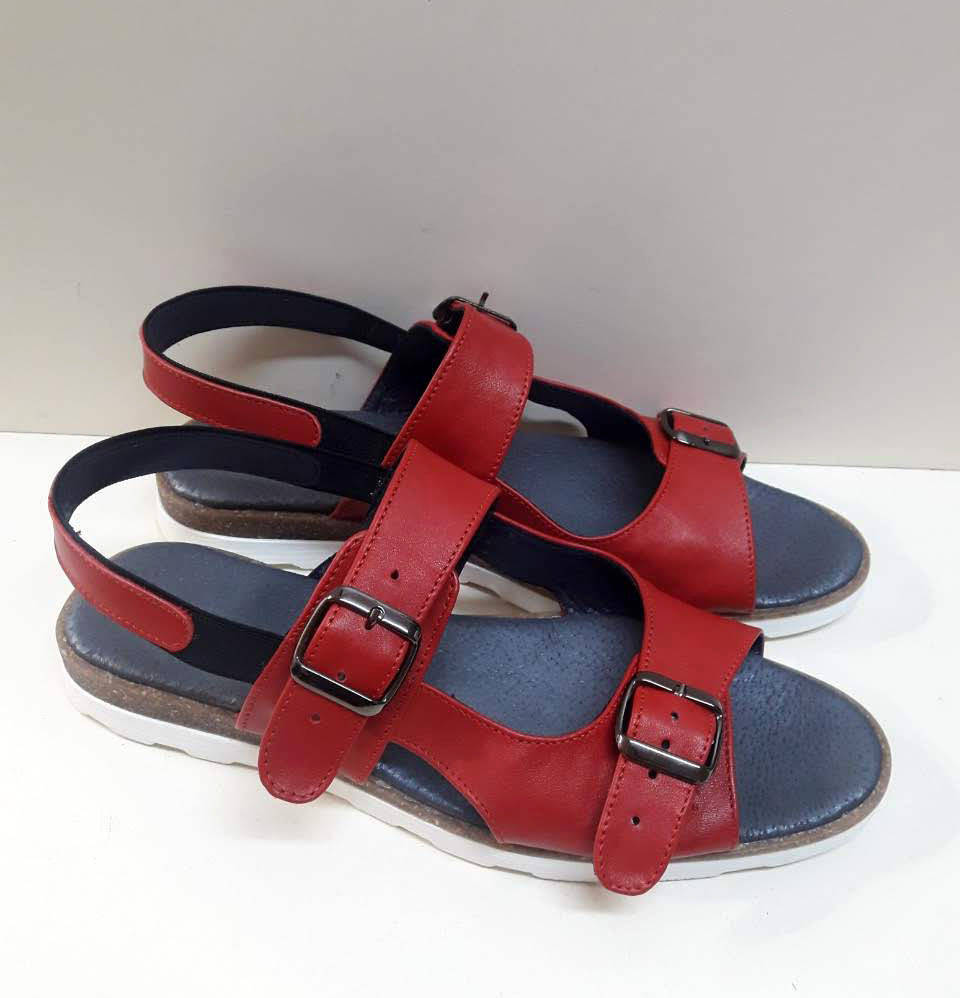 

STTOPA Размеры 40-45. Босоножки больших размеров на широкую ногу кожаные. С2-77-4045-25 Красные 42