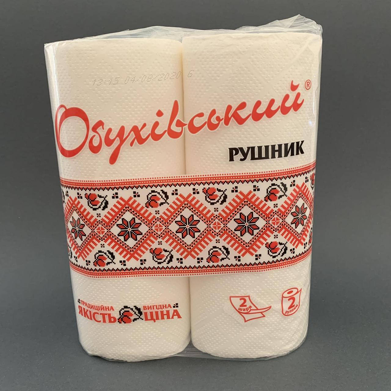 

Бумажные полотенца ОБУХОВСКИЕ на гильзе из целлюлозы 2 шт, Белый
