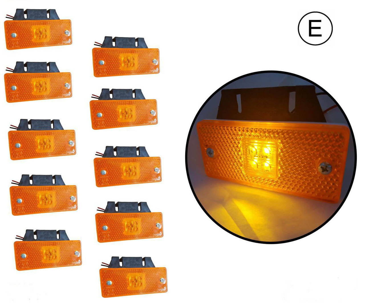 

Габаритный фонарь боковой оранж c кронштейном LED (герлянда)