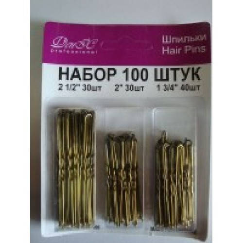 

Шпильки для волос 3в1 золото 100шт