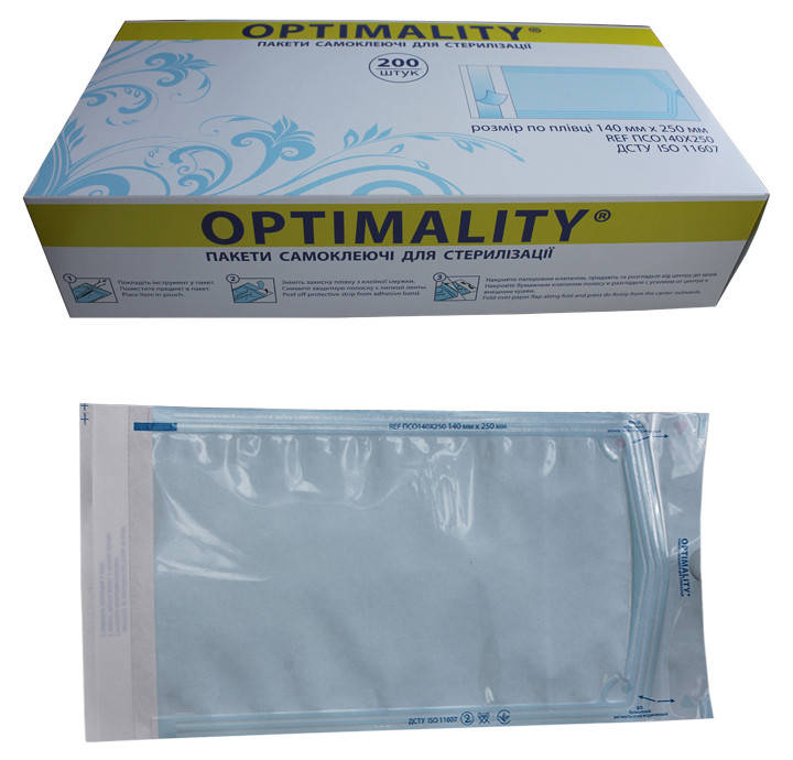 

Стерилизационные пакеты (самоклеющийся) OPTIMALITY ПСО 90x230 мм, 200 шт.