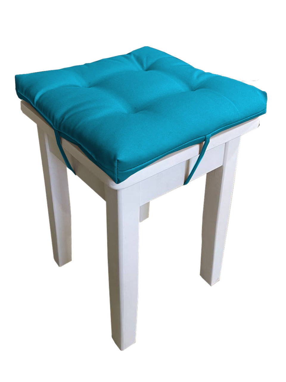 

Подушка на стул табурет Color 35x35x5 см с завязками Бирюза