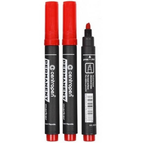 

Маркер перманентный "CENTROPEN" 8576 скошенный, красный толстый
