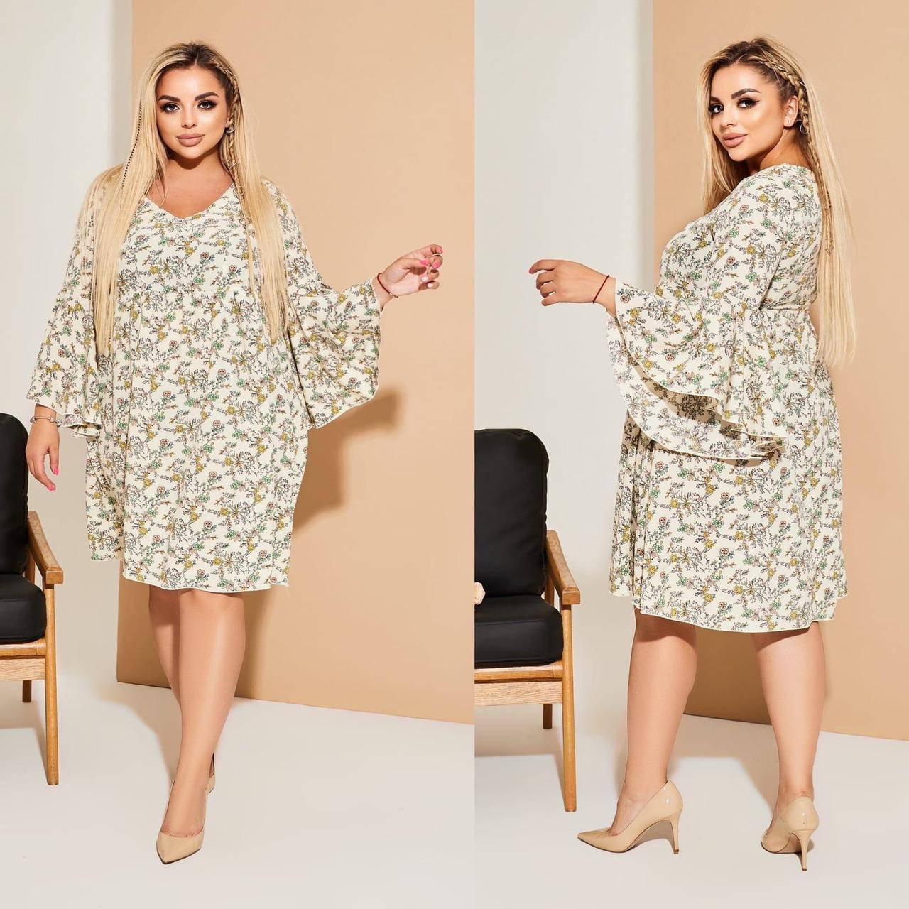 

Нежное женское платье свободного кроя, ткань "Софт" 48, 50, 52, 54, 56, 58, 60, 62 размер 48 54