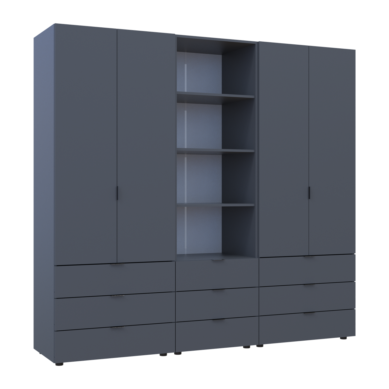 Шафа для одягу Doros Гелар Графіт 2+2ДСП з пеналом 215х49.5х203.4 (42005171) 6