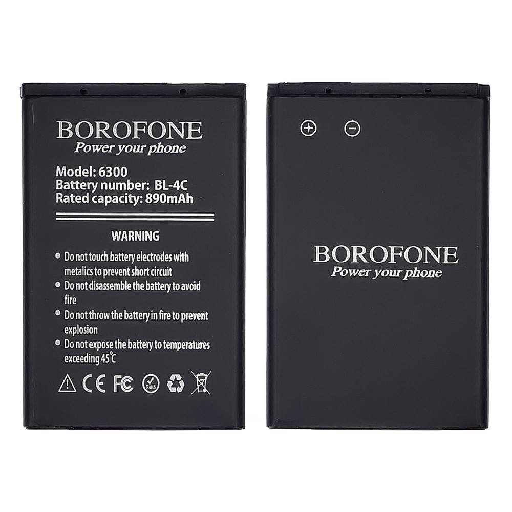 

Аккумулятор (батарея) Borofone BL-4C для Nokia 6300/ 5100/ 6100/ 6260/ 7200/ 7270/ 7610/ X2-00/ C2-05
