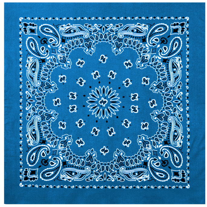 

Бандана большая синяя с белым классическим рисунком BANDANA 70х70 см, Голубой