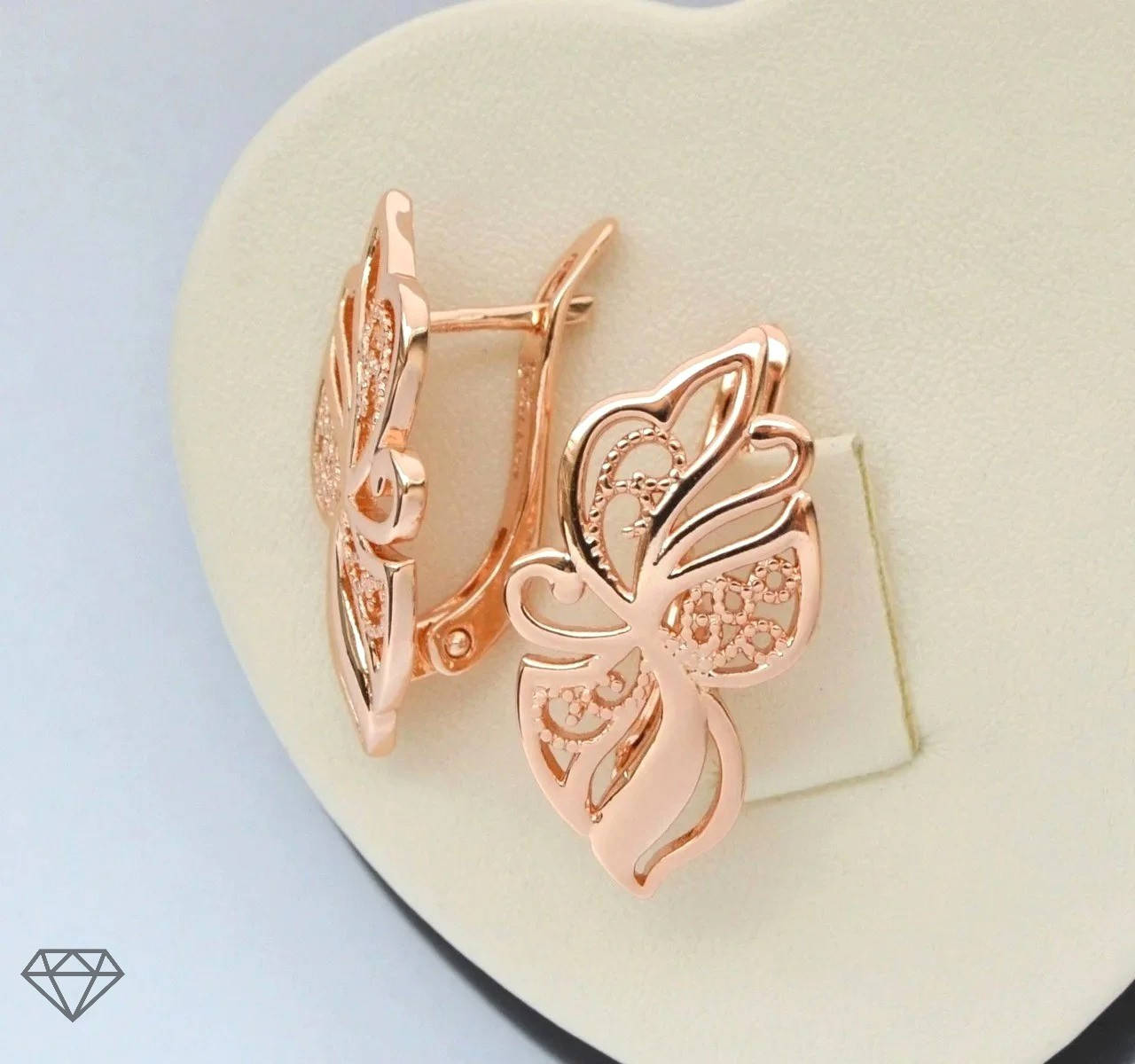 

Серьги ажурные покрытие золотом 18к.