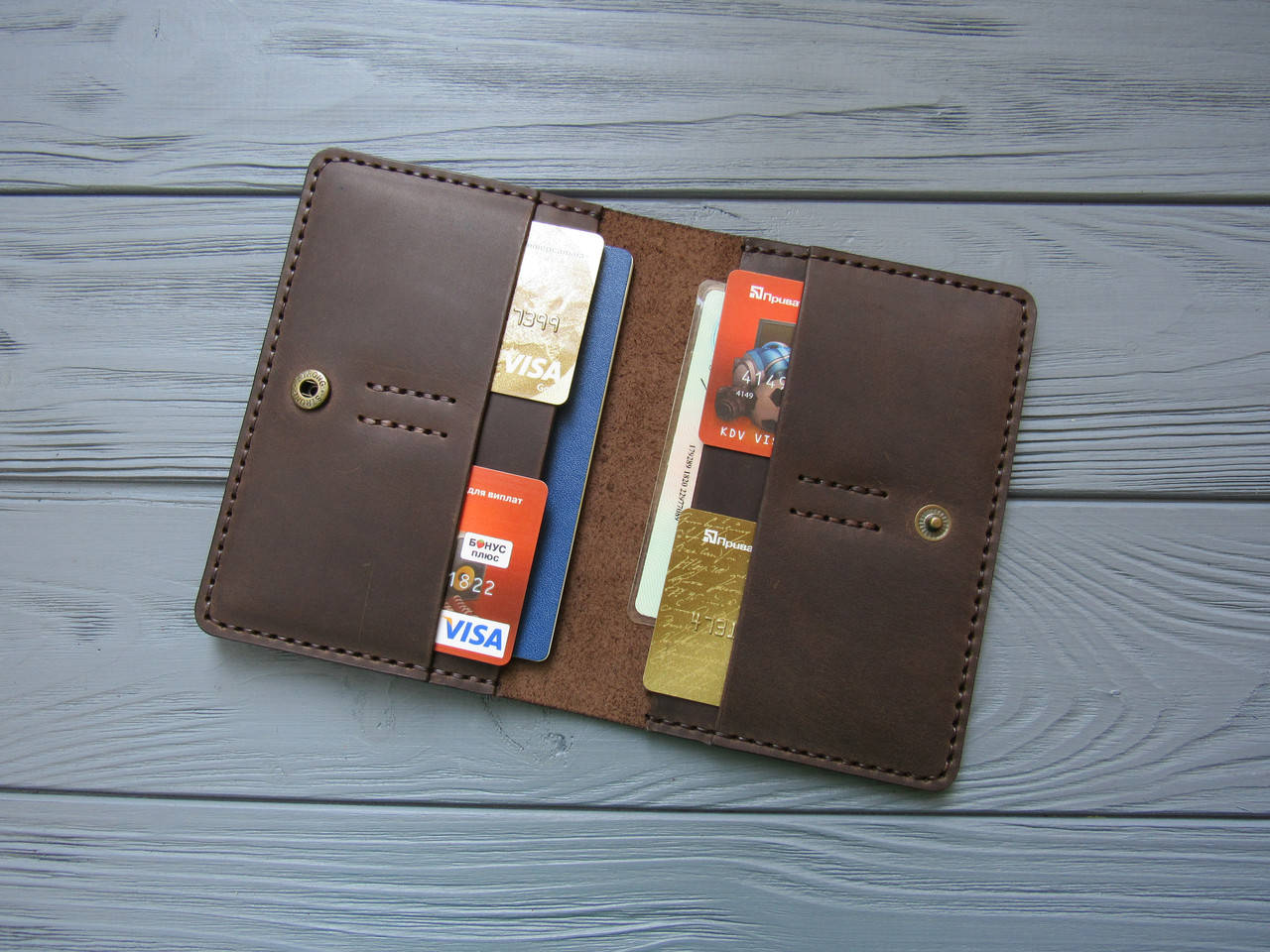 

Портмоне для прав и автодокументов из натуральной кожи _темный шоколад, Коричневый