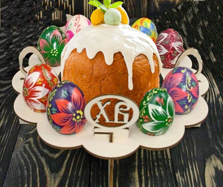 

Подставка декоративная для кулича и пасхальных яиц