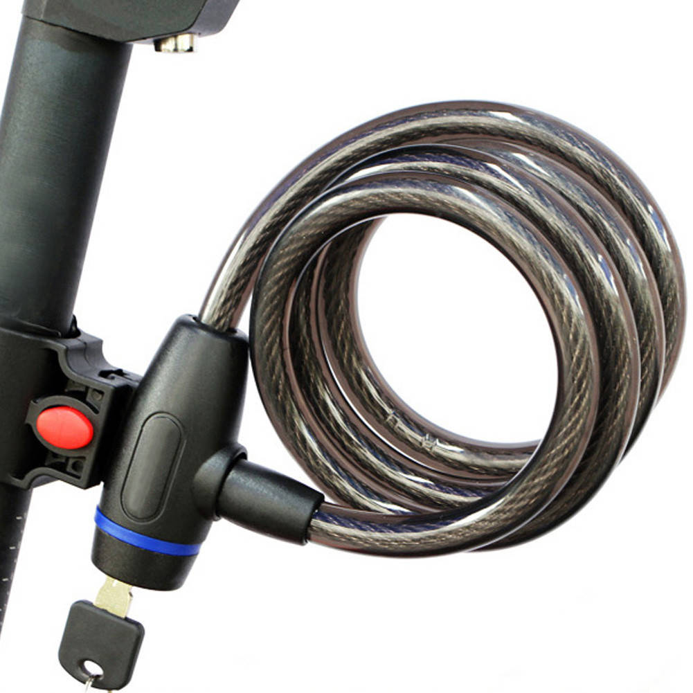 

Велосипедный замок трос под ключ с креплением 12 *1200мм, трос противоугонный