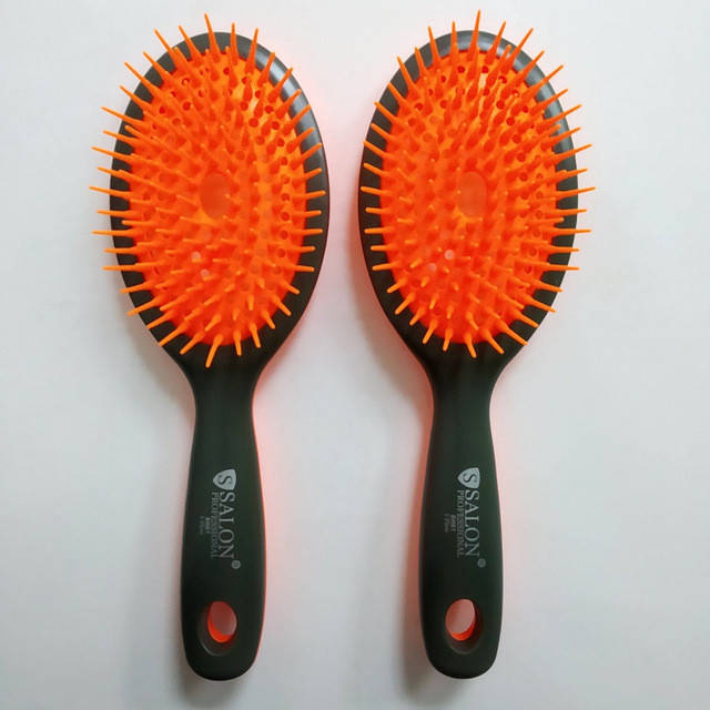 

Расчёска для волос массажная продувная Salon средняя 8H61 Оранжевая, Оранжевый