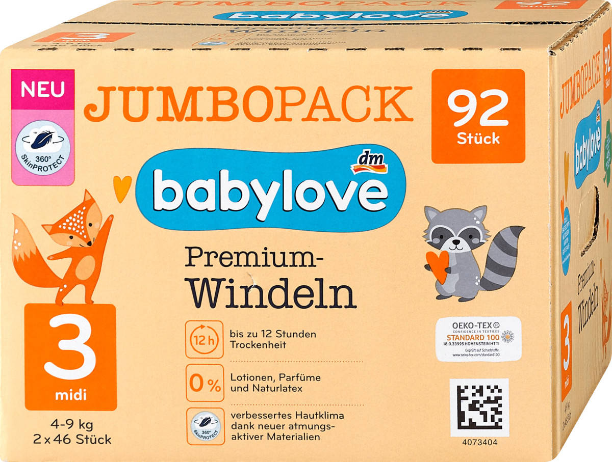 

Дитячі підгузки babylove 4-9 кг
