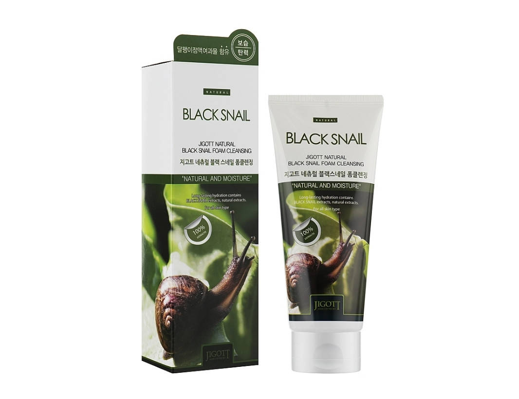 

Очищающая пенка с экстрактом слизи черной улитки Jigott