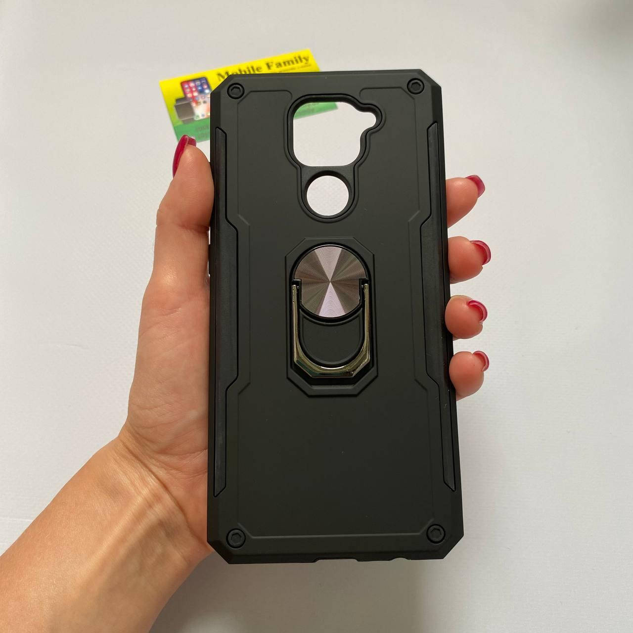 

Чехол с кольцом протиударний Redmi Note 9 редми нот 9 чохол черный