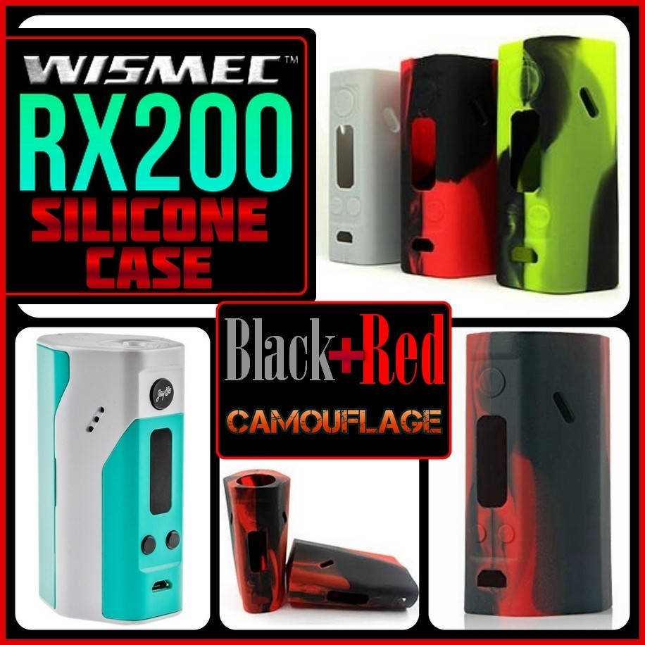

Wismec Reuleaux RX200 Silicone case. Чехол силиконовый Black-red.