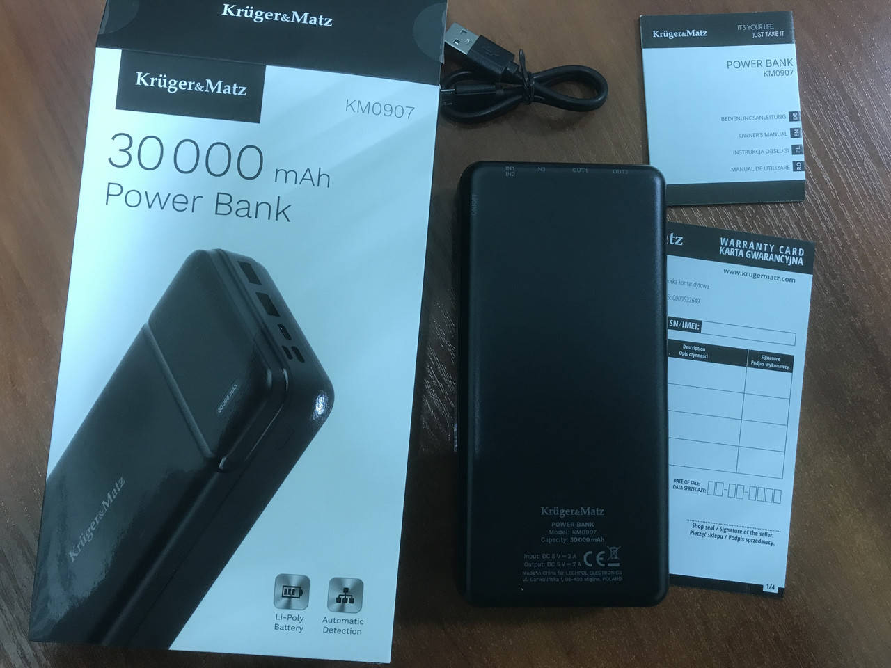 

Повербанк 30000 mAh Power bank Kruger&Matz Li-pol Польша