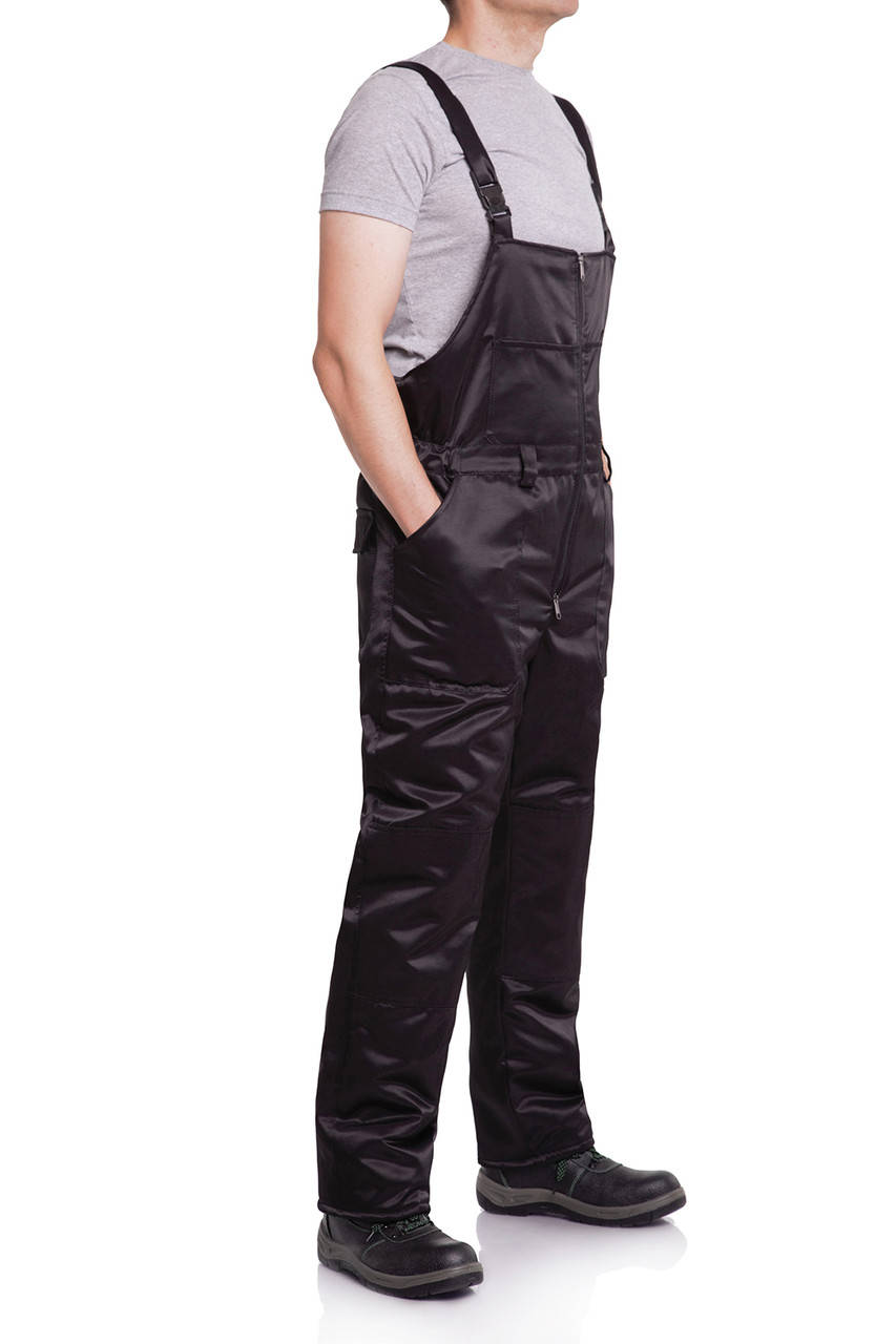 

Черный полукомбинезон рабочий комбинезон зимний на синтепоне рабочая спецодежда 50