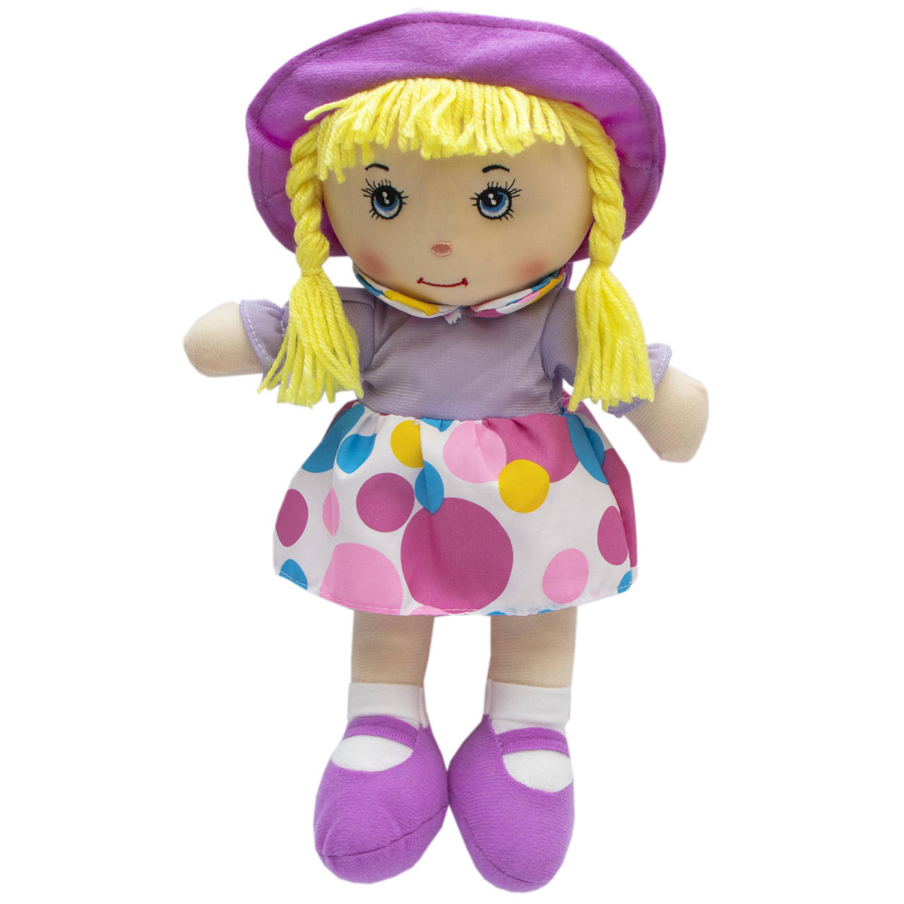

Кукла мягкая 36 см, фиолетовое платье (860913)